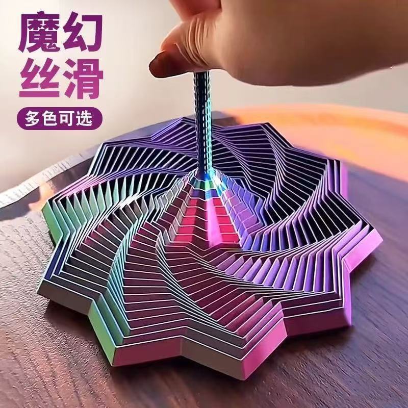 Decompression 3D Printing Sensory Annoying Star Radish Tower A Hexagon Spiral Tower with Operation Handle Change to Thai 5W39