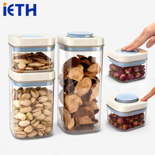 iETH กล่องเก็บอาหาร Ag+ Antibacterial ฆ่าเชื้อ 99.9% สแตนเลส 316 / PET เกรดอาหาร ระบบสุญญากาศแบบกด เปิดง่าย ถนอมอาหารได้นาน 5 เท่า