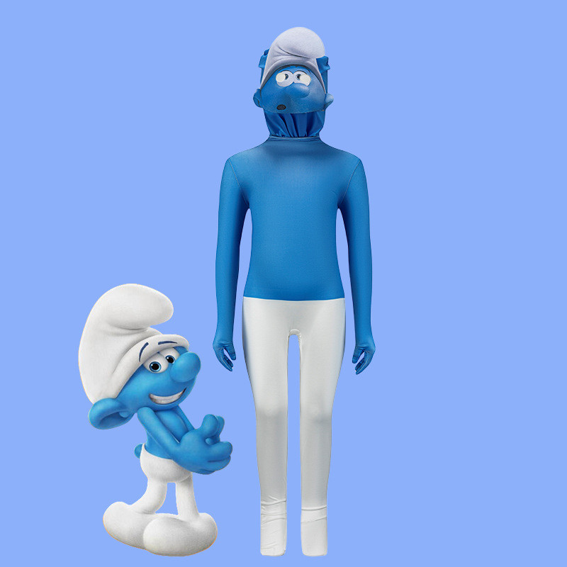 บอดี้สูทตัวการ์ตูน The Smurfs สำหรับเด็ก ชุดHALOWEEN cosplay