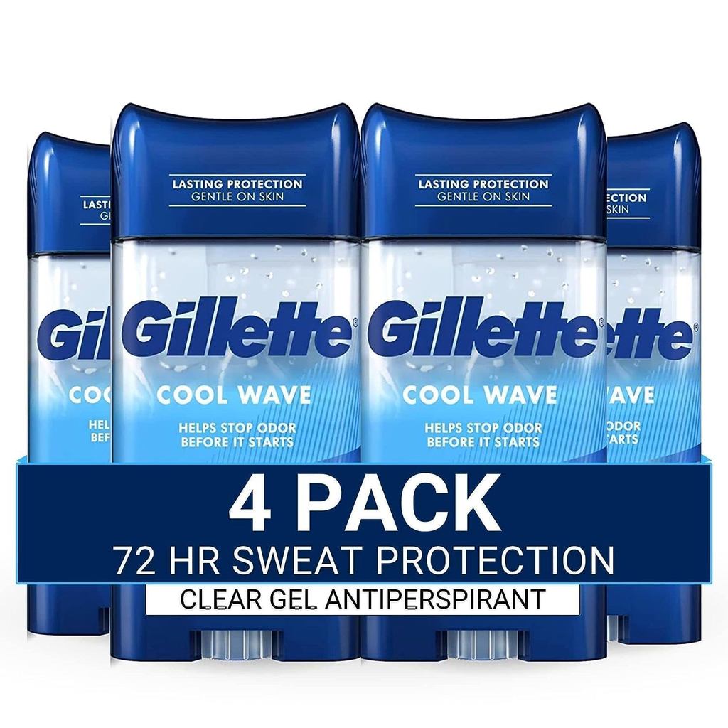 Gillette Antiperspirant and Deodorant for Men, 72hr Sweat & Odor Protection, ความสดชื่นยาวนาน, เทคโน