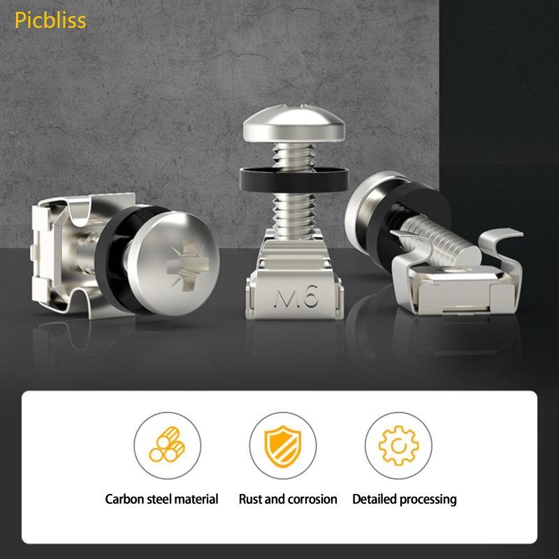 Picbliss M6 Rack Mount Screw Kit สกรูสแควร์รูเครื่องซักผ้าชุด Rack Server ตู้ Server ชั้นวางติดตั้ง 