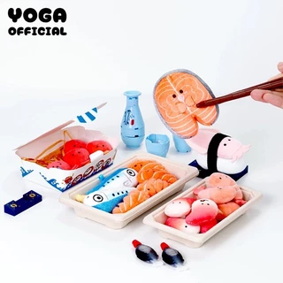 ตุ๊กตาอาหารทะเลตุ๊กตาปลาซาร์ดีนกุ้ง Platter Ocean ชุดน่ารักกระเป๋าจี้น่ารักสร้างสรรค์