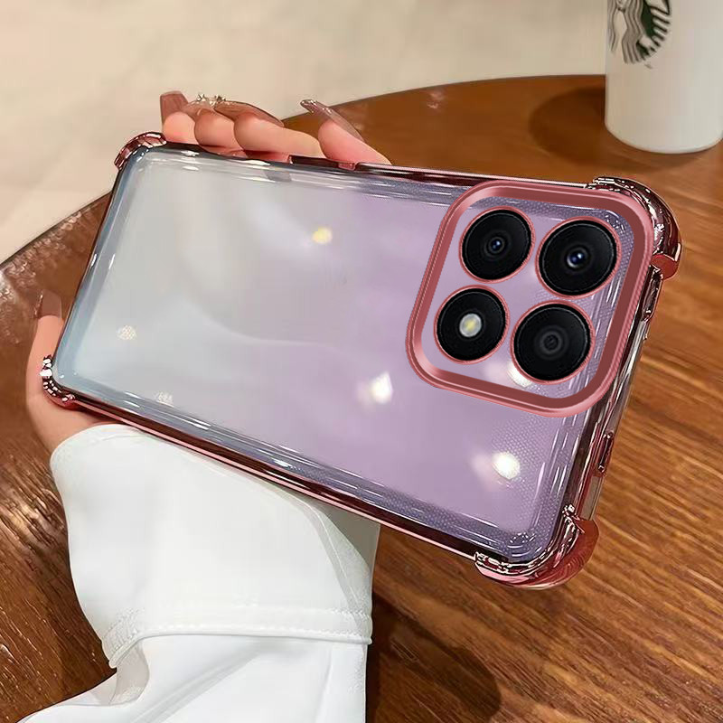 เคส honor X8A โทรศัพท์ชุบด้วยไฟฟ้าป้องกันการตกสี่มุมสําหรับเคส honor X8A