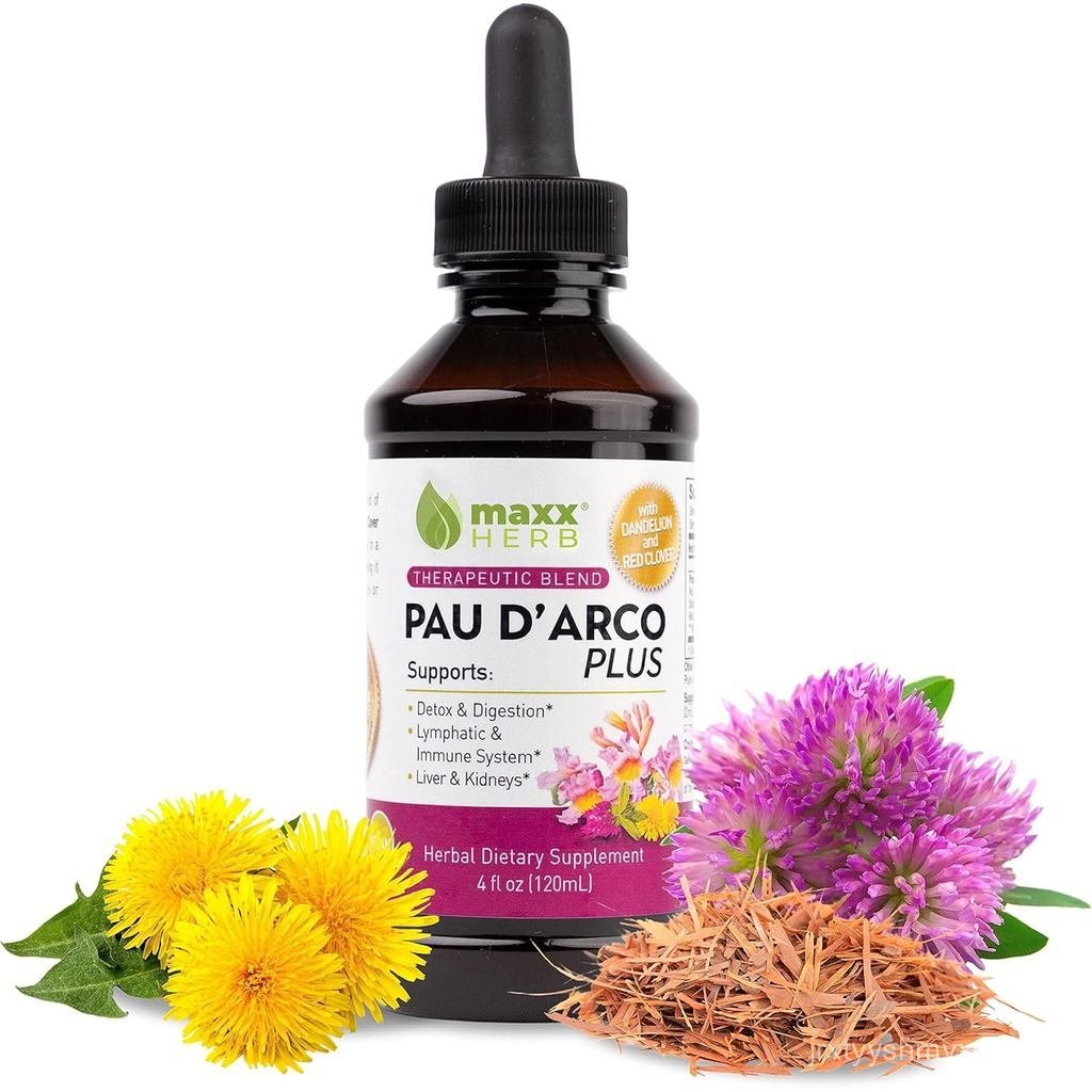 Maxx Herb PAU DArco Extract with Dandelion Root & Red Clover Therapeutic Blend, PAU Darco Tincture ด