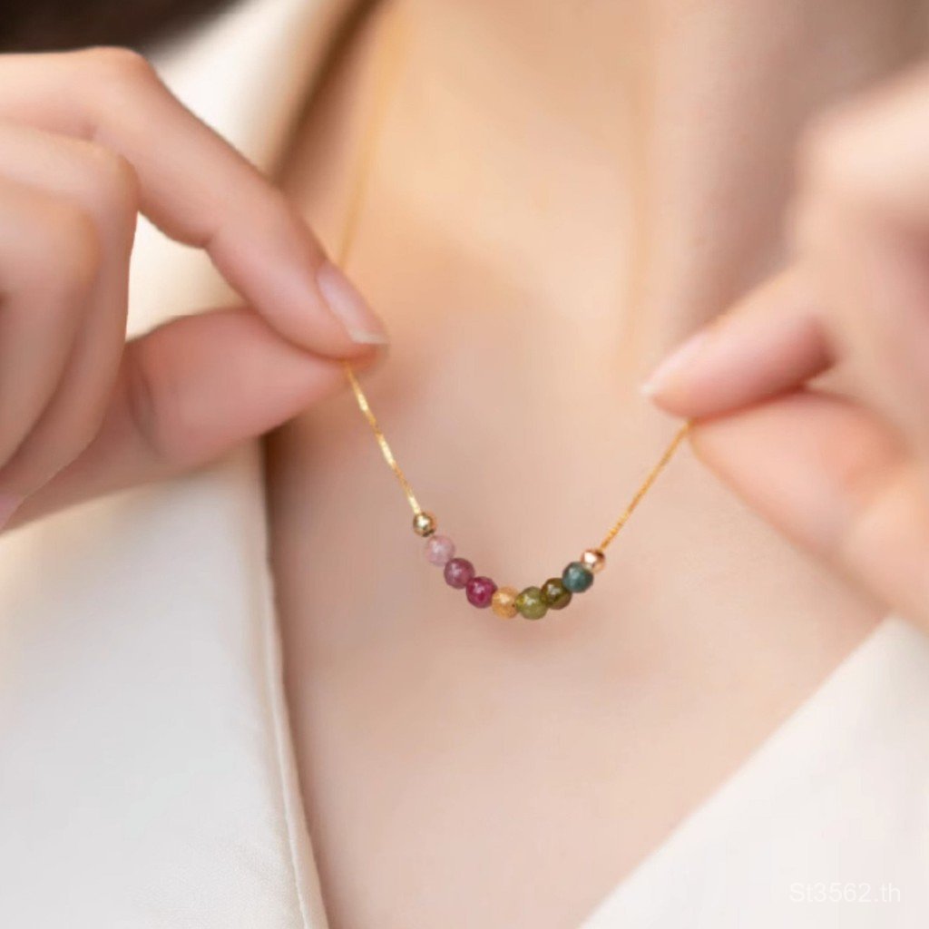 Clavicle Chain สร้อยคอมุกหยกแบบคลัสเตอร์หยกธรรมชาติ หรูหราและสง่างามสำหรับผู้หญิง 0T2B