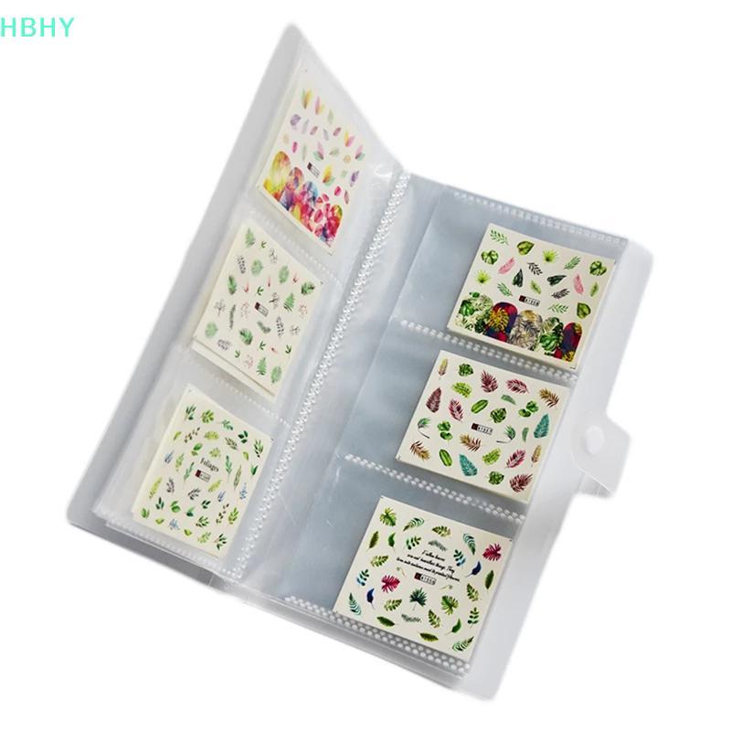 HB 80/168 Slots Nail Sticker Empty Storage Book Holder Case Photo Album With Button HY