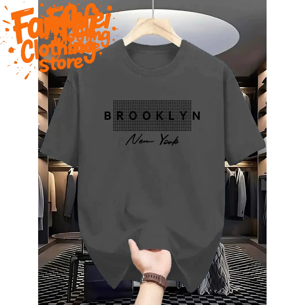 จัดส่งตลอด 24 ชั่วโมง Fanfei เสื้อยืดผู้ชายพร้อมตัวอักษร New York | COD