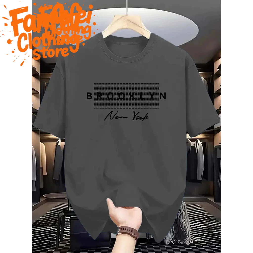 จัดส่งตลอด 24 ชั่วโมง Fanfei เสื้อยืดผู้ชายพร้อมตัวอักษร New York | COD