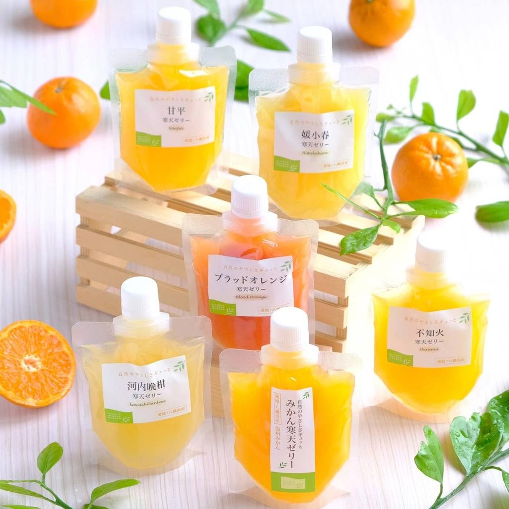 Miyamoto Orange Garden Jelly Mikan Jelly Mikan Gift Made in Ehime Agar 100g Pouch Assortment วุ้นผลไ