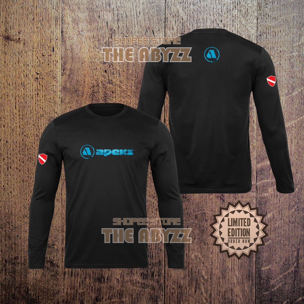 Apeks Tshirt ดําน้ําไมโครไฟเบอร์แห้งเร็ว Baju Regulator Diver กลางแจ้ง