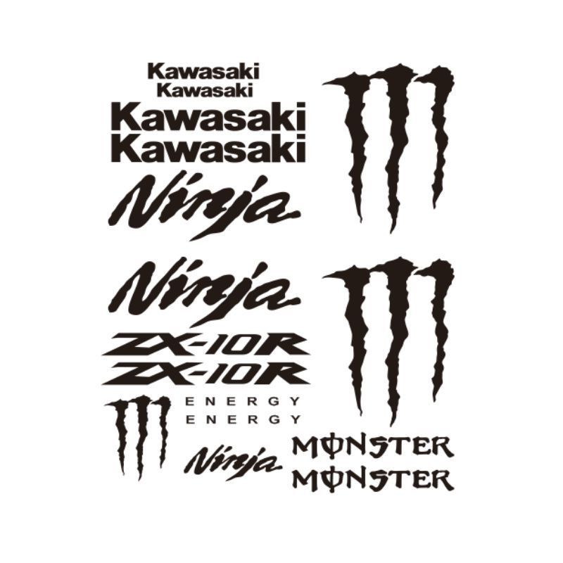 สไตล์เรซซิ่ง สติ๊กเกอร์ ZX10R ลายกรงเล็บ กันน้ำ ทนแดด แต่งรถ Kawasaki ทั้งคัน สุดเท่