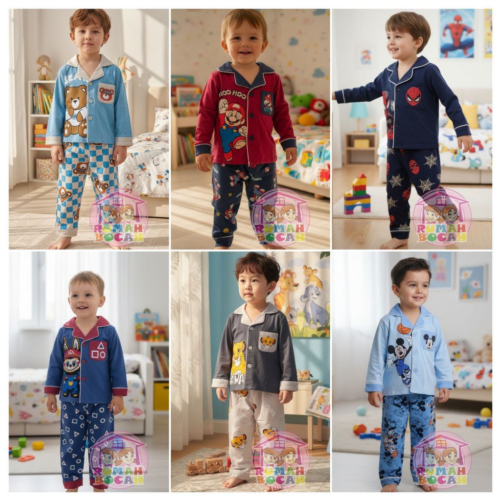 BOY LONG COLLAR PAJAMAS BATCH 1 SERIES - CO KIDS JUNIOR JJKB PAJAMAS