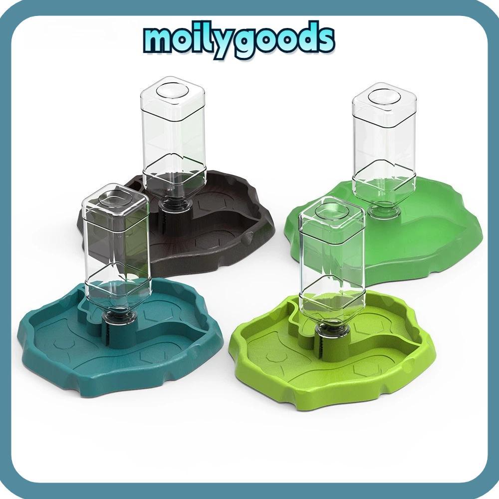 MOILYHD จานให้อาหารเต่า, เครื่องป้อนสัตว์เลื้อยคลานความจุขนาดใหญ่แบบถอดได้, ทําความสะอาดง่าย Non-Tip ตู้น้ําเต่าตื้นอุปกรณ์สัตว์เลี้ยง