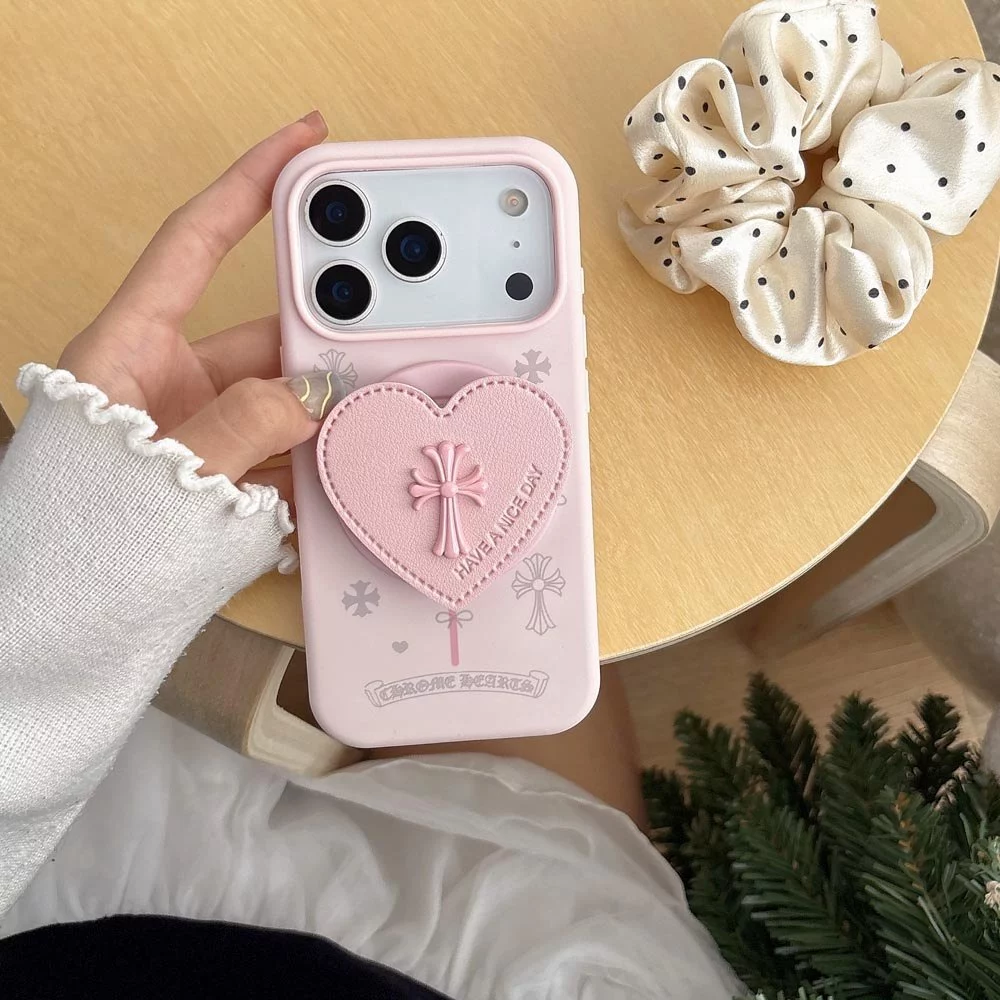 ปลอกTPU Coverใช้งานร่วมกับiPhone 13 14 14Pro 14ProMax 15 15Pro 15ProMax 16 16Pro 16ProMax 17Pro 17ProMaxสีชมพูรูปแบบแม่เหล็กกรณี