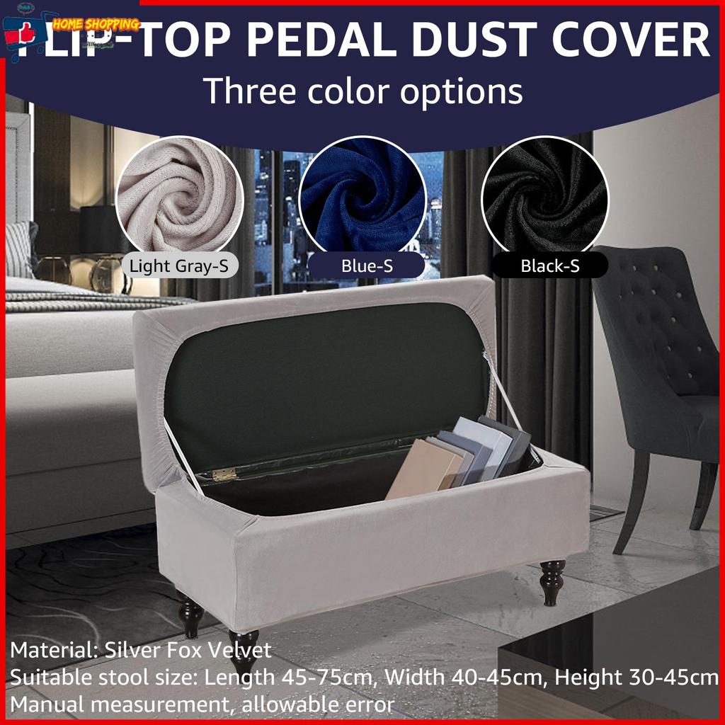 Storage Ottoman ฝาครอบยืด Ottoman Bench Cover Soft สตูลวางเท้าฝาครอบรูปสี่เหลี่ยมผืนผ้า Ottoman Benc