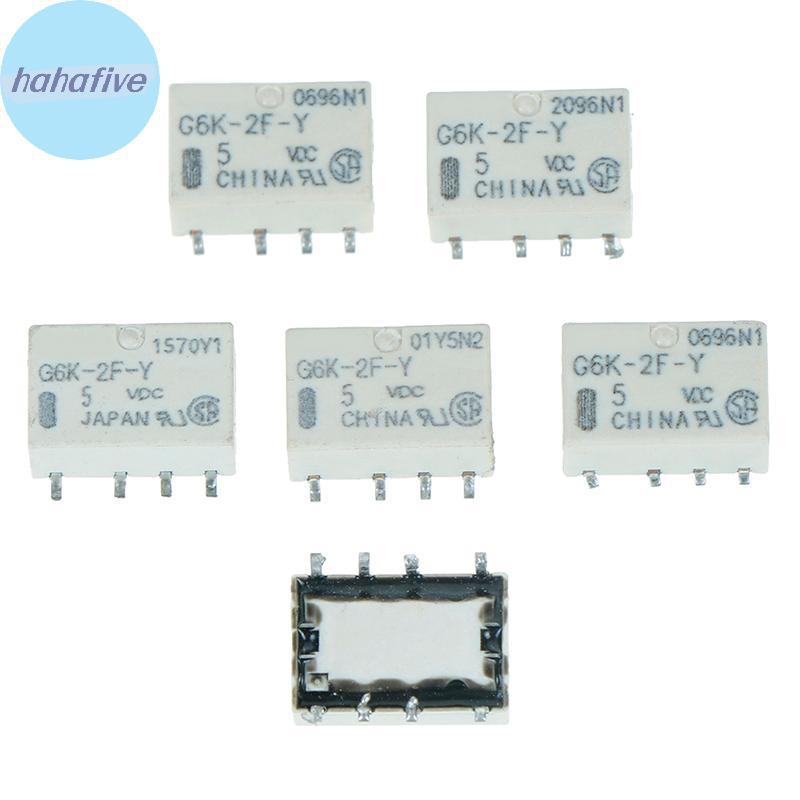 Ha 5pcs dc 5v smd g6k-2f-y รีเลย์สัญญาณ 8pin สําหรับ omron รีเลย์ VN