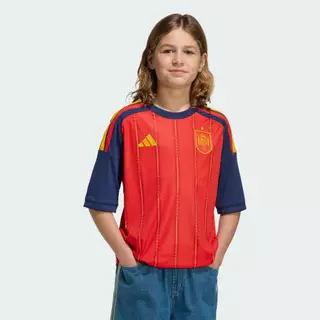 adidas ฟุตบอล เสื้อฟุตบอลชุดเหย้าทีมชาติสเปน 26 สำหรับเด็กโต เด็ก สีแดง JZ5757