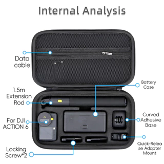 กรณีสําหรับ DJI Action 6 กระเป๋าเก็บกล้องกีฬาแบบพกพาสําหรับ DJI Osmo Action 6 กล่องเก็บของแบบบูรณาการอุปกรณ์เสริม