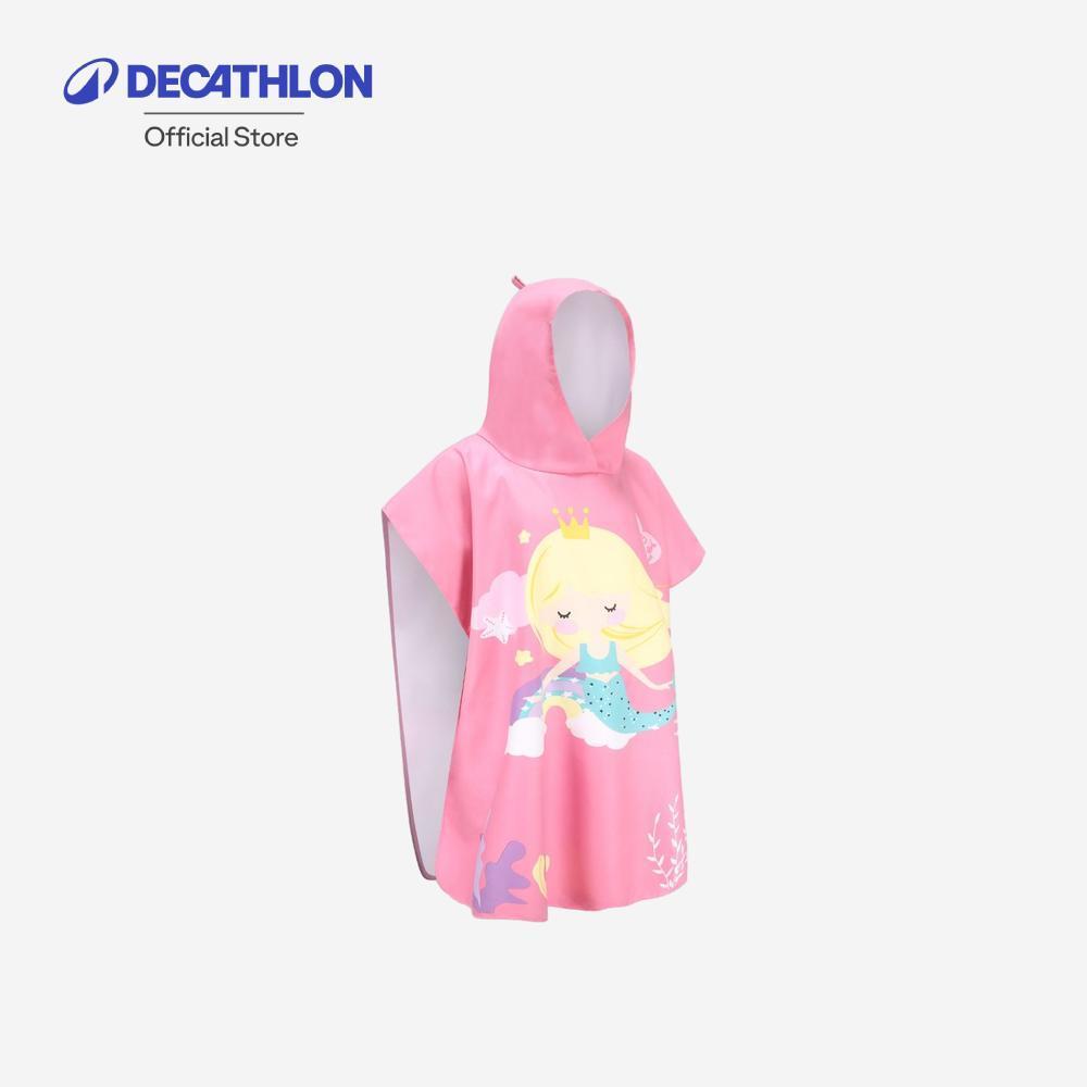 Decathlon Kids Swimming Poncho Mermaid เสื้อปอนโชสวมก่อนหรือหลังว่ายน้ำสำหรับเด็ก - Pink
