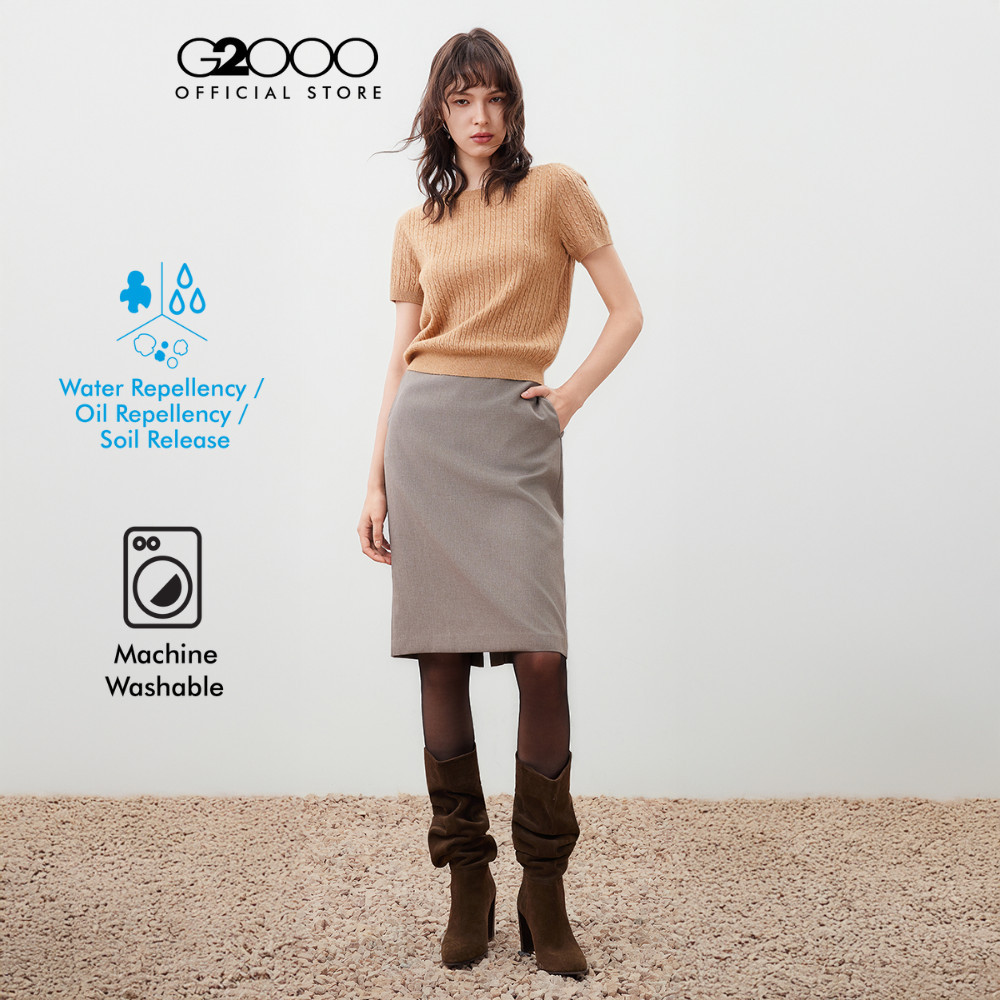 G2000 กระโปรงสูทสำหรับผู้หญิง ทรง H-Shape รุ่น 5625183118 BROWN