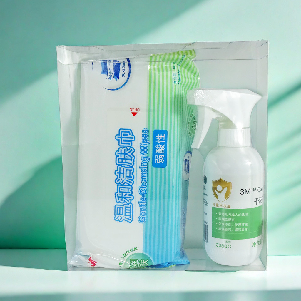 3M Jiafukang ชุดทําความสะอาดแห้ง 3380C ผ้าเช็ดทําความสะอาดอ่อนโยน ชุดสเปรย์ทําความสะอาดผิว Bath Care