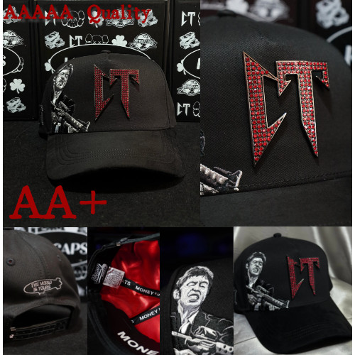 New/Era Dandy Black Hat Red Diamond Design