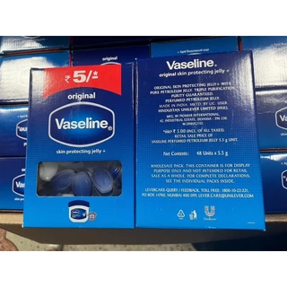 ยกกล่อง 48 ชิ้น วาสลีน ของอินเดีย ไม่ใช่จีน Mini Vaseline 5.5g วาสลีน ลิปจิ๋วบำรุงริมฝีปาก ไม่มีกลิ่น ไม่มีสี