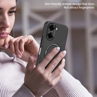 สําหรับOppo A6X A6 Pro X A6T 4G 5G 2025 สีลูกกวาดคาร์บอนไฟเบอร์ผู้ถือแม่เหล็กเคสโทรศัพท์ปลอกOppoA6X OppoA6Proเกราะกันกระแทกป้องกันปกหลัง