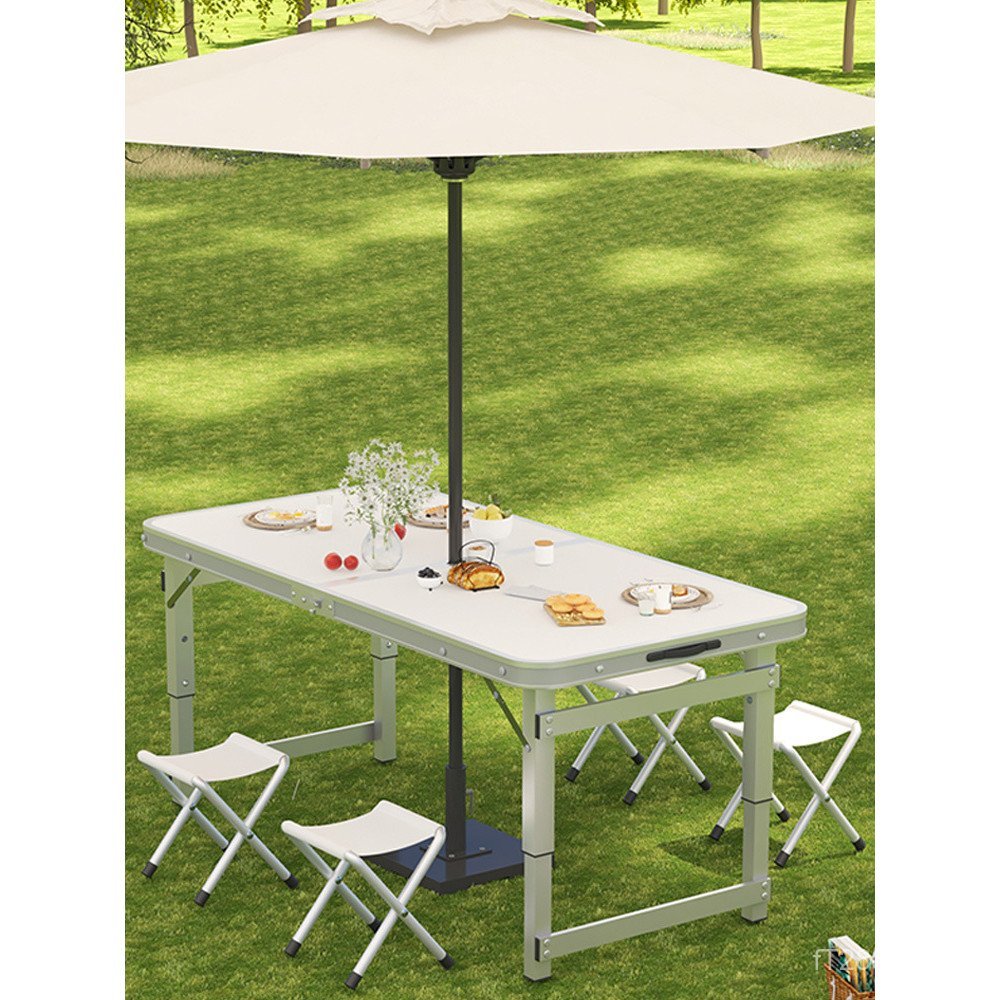 คําแนะนําพื้นดินที่เรียบง่ายแบบพกพาพับโต๊ะโต๊ะรับประทานอาหารโต๊ะเก้าอี้ตารางนิทรรศการอุตสาหกรรมโปรโม