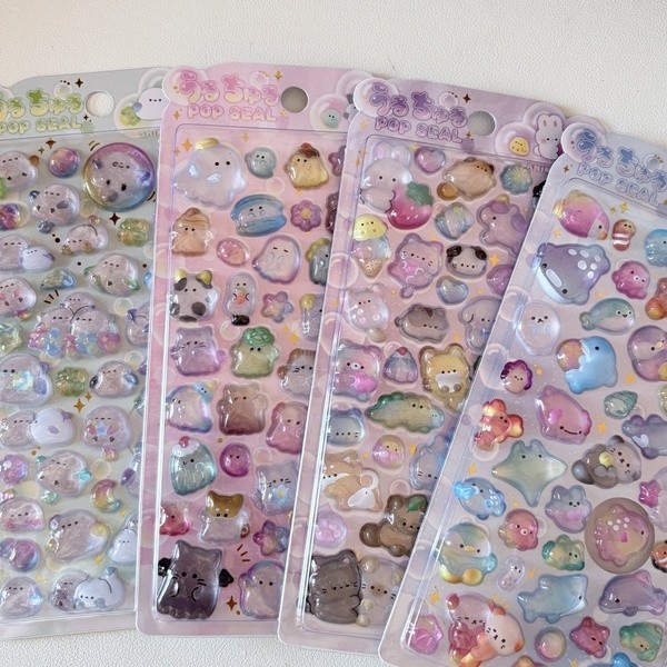 3D Relief Jelly ลายสัตว์ ลายกระต่าย ผีหวาน DIY ตกแต่งเคสโทรศัพท์ ไดอารี่ เครื่องเขียน