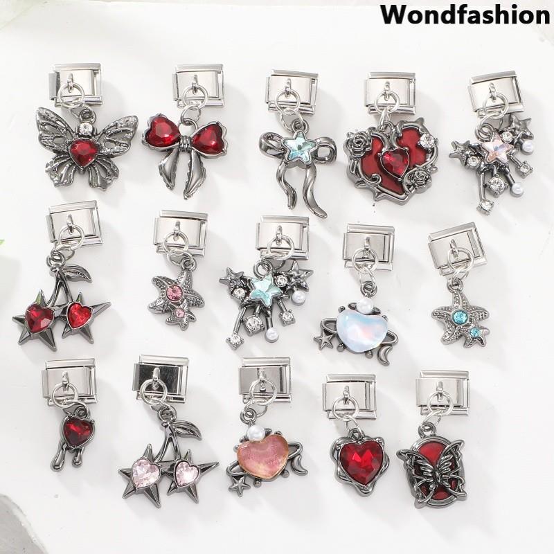 จี้charm Italian Style สร้อยข้อมือสแตนเลส Retro สำหรับทำเองและสวมใส่