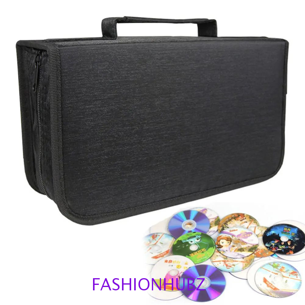 Fashionhubz CD Storage Bag, 128 Disc Binder Travel Disc Box, Car Mount Zipper Waterproof Booklet DVD Storage Bag Album ราคา ถูกที่สุด ดีลบีเคเค