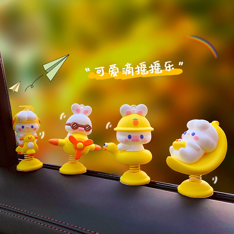 Cartoon Rabbit the Hokey Pokey Car Decoration Car Decoration Cute Home Table Decoration yrvG