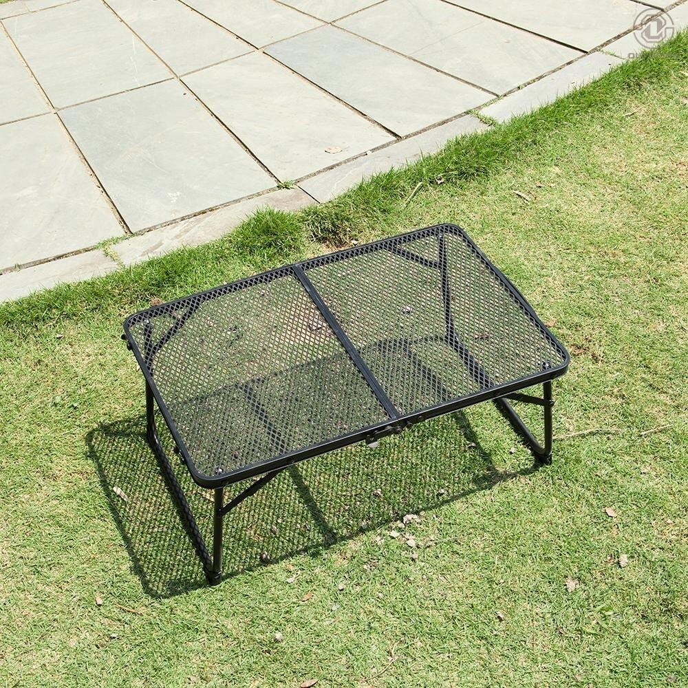 Camping Folding Table Outdoor Picnic Table Foldable Beach Table Mesh Top Grill Table