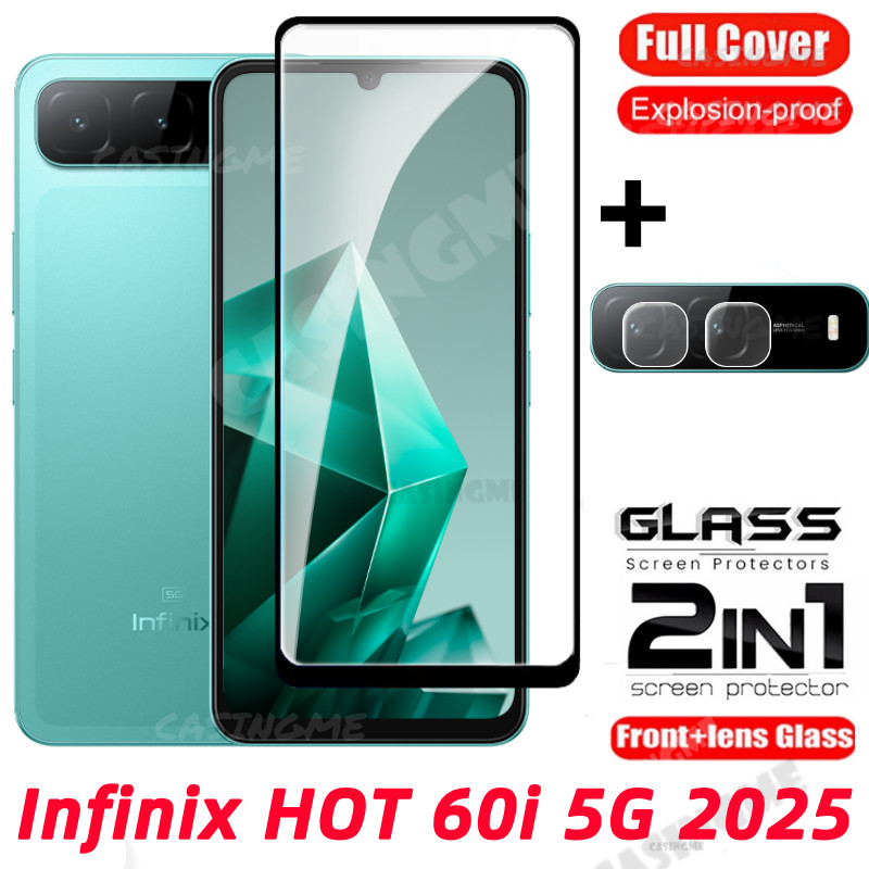 Infinix HOT 60i 5G 2025 ป้องกันหน้าจอโปร่งใสคลุมทั้งหมดฟิล์มสําหรับ Infinix HOT 60i Hot60i 60 HOT60 i Pro 4G 5G 2025 กระจกนิรภัยเลนส์กล้อง – โปรปัง