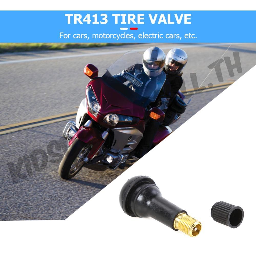 100 ชิ้น TR-413 Snap In สั้นสีดํายางวาล์ว Stems TR413 วาล์วแบบไม่มียาง