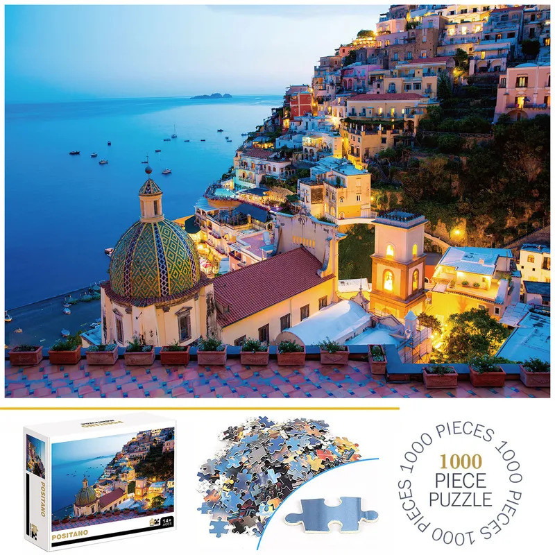1000 Pieces Positano Jigsaw Puzzles for Adults Home Decor Games Family Fun Floor Puzzles Educational