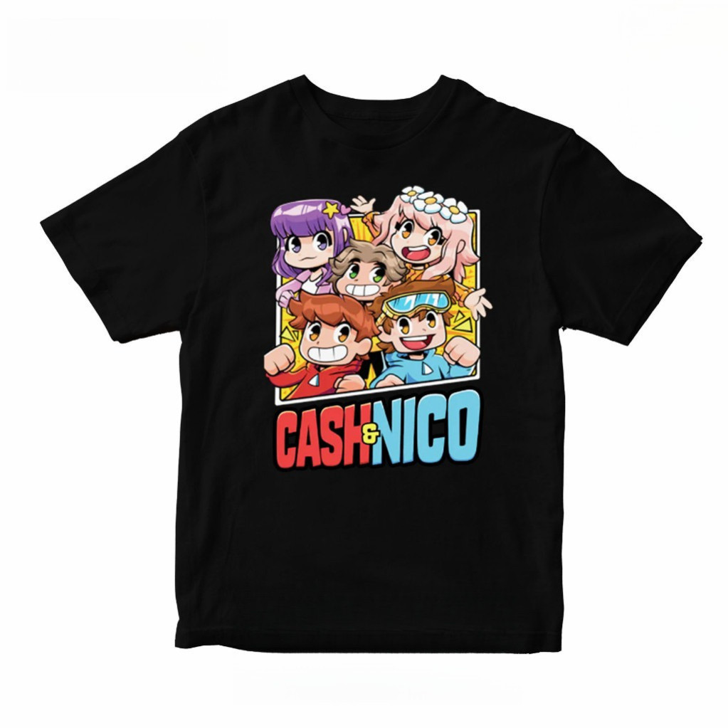 220G ผ้าฝ้าย 100%NELLY Cash และ Nico Kids 2D เสื้อยืดการ์ตูน 100% พรีเมี่ยมแขนสั้นด้านบน