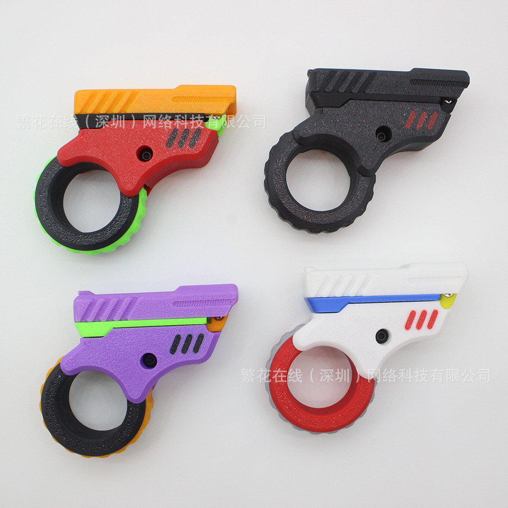 ของเล่นคลายเครียด EDC Azu Push Card Fidget Spinner วงแหวนหมุน Revolver M1911 อุปกรณ์คลายเครียด