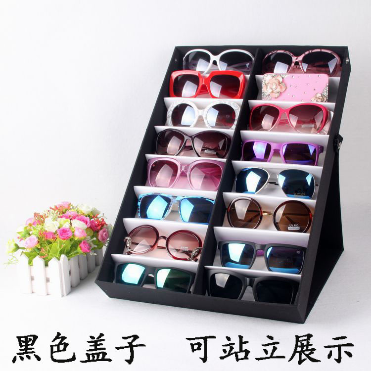 กล่องโชว์และเก็บแว่นกันแดด ขนาด 16x18 ตาราง สำหรับจัดเรียงแว่นตาอย่างเป็นระเบียบ jmw