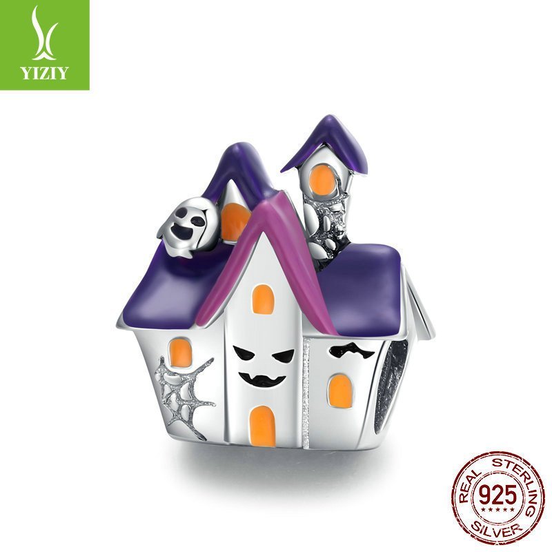 อุปกรณ์เสริมสีม่วงฮาโลวีนเงิน Ziyun BSC324 อุปกรณ์เสริม Haunted House s925 Silver Magic House diy ลู