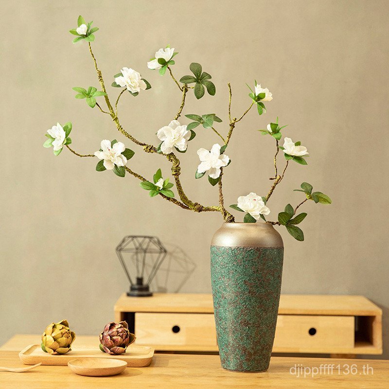 ช่อดอกไม้ผ้าไหมจีนสีแดง Qin Yingshan สำหรับตกแต่งบ้านและทรงผม A78F