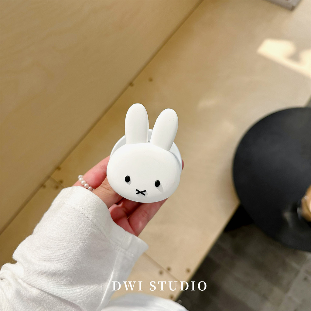 สไตล์เกาหลีสีขาวอ่อนโยน Miffy กระต่ายเคสโทรศัพท์แม่เหล็ก 17promax รวมทุกอย่างปุ่ม AI เหมาะสําหรับ 16promaxiPhone16 เคสซิลิโคนเหลว 15/14 - รูปที่ 6