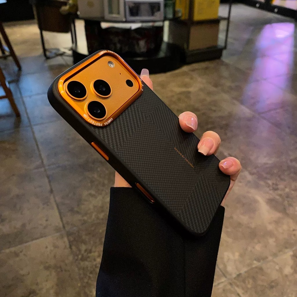 รูปแบบพื้นผิวเคฟล่าวัสดุพีซีเคสแข็งสําหรับ ไอโฟน 17 16 15 14 13 มือโปร สูงสุด กรณี