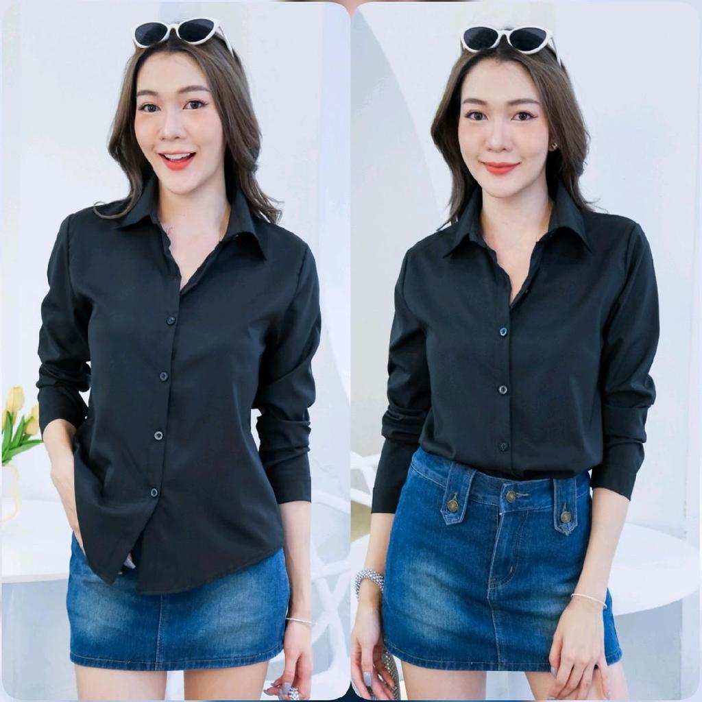 PINKเสื้อเชิ้ตแขนยาว ทรงฮิต เรียบหรู ใส่ได้ทุกโอกาศ ไซส์S-5XL