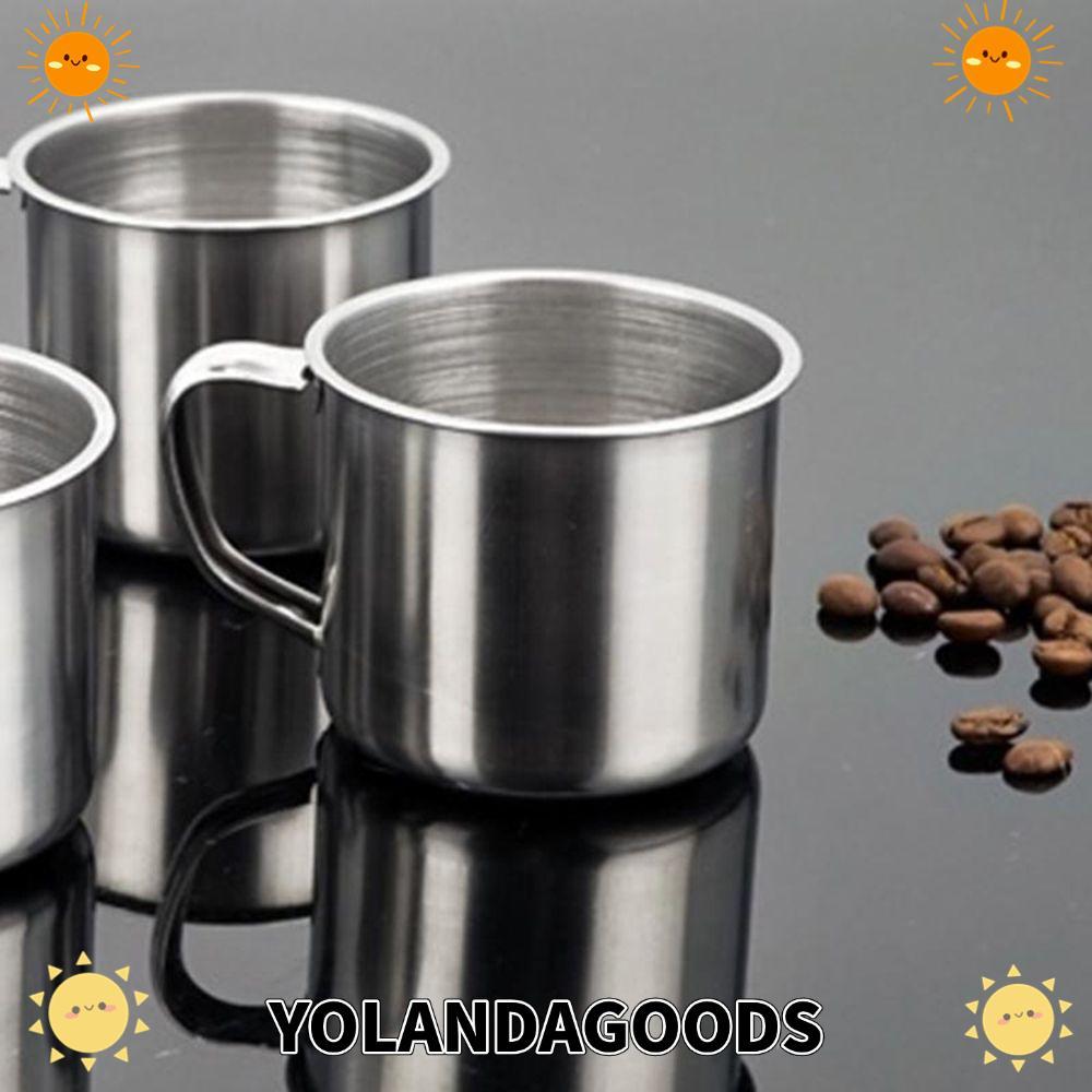 YOLANDAGOODS1 200ml แก้วน้ําชาแบบพกพา Pint Metal Camping