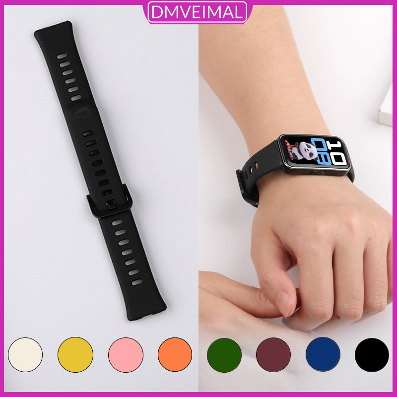 สายซิลิโคน for Huawei Band 10 9 8 NFC กีฬาสายรัดข้อมือระบายอากาศนุ่มกีฬาซิลิโคนสร้อยข้อมือสายคล้องคอสายอุปกรณ์เสริม