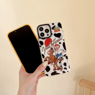CASET ร่วมแบรนด์ Toy Story Buzz Lightyear Woody ล็อตโซ่น่ารักการ์ตูน Soft Case Cover Casing เข้ากันได้กับ iPhone 17 Pro Max Air Plus 16/15/14/13/12/11/XR/X/XS/SE/8/7/6