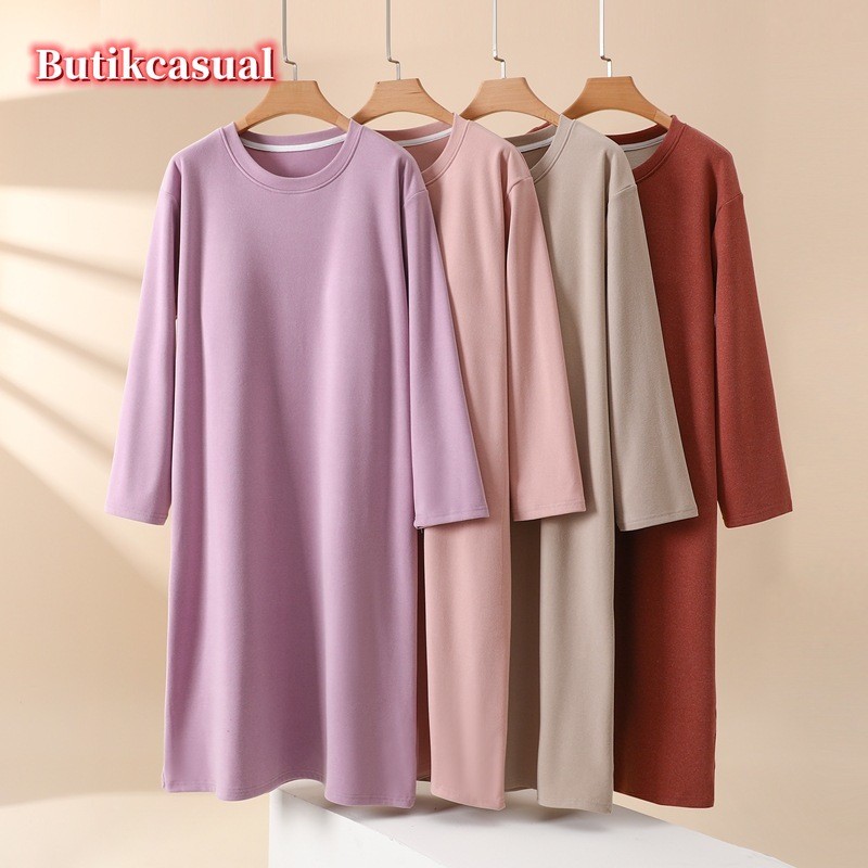 ผู้หญิงแผ่นหน้าอก ชุดนอน เยอรมันชุดกํามะหยี่แขนยาวฤดูใบไม้ร่วงฤดูหนาวที่อบอุ่นหลวมความสะดวกสบาย ชุดลําลอง - รูปที่ 2