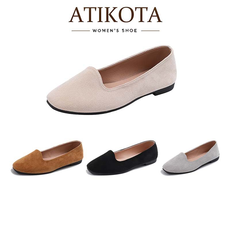 Atikota รองเท้าคัชชูสตรีรูปแบบทันสมัยสวมใส่สบายทนทานน้ำหนักเบา